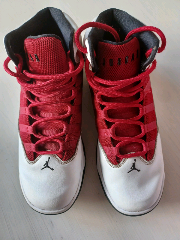 pink and white jordans size 5